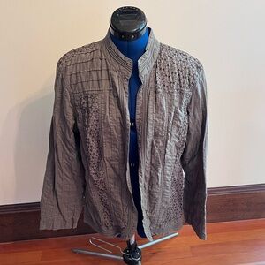 Chico’s Sage Green Quilted Jacket Blazer